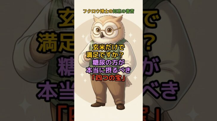 玄米だけで満足ですか？糖尿の方が本当に摂るべき「四つの宝」#認知症予防 #脳科学 #癒やし #人生の知恵 #糖尿に良い食べ物 #血糖値管理 #糖尿食