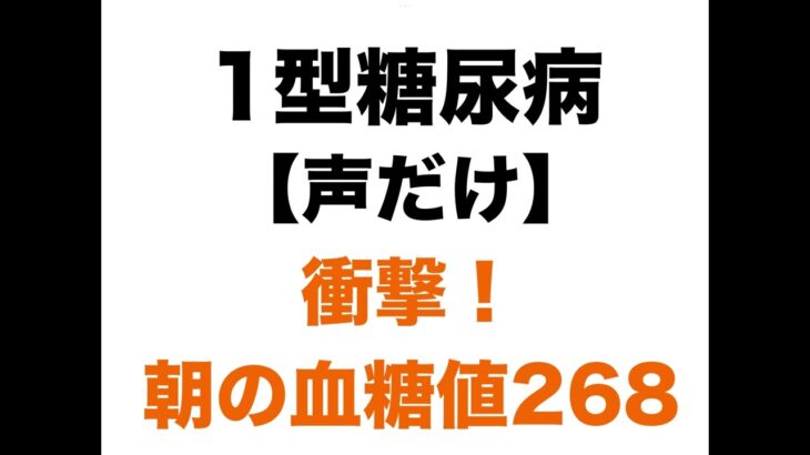 【１型糖尿病】朝の血糖値２６８。夜中にインスリンを打ったのに下がってなかった・・・