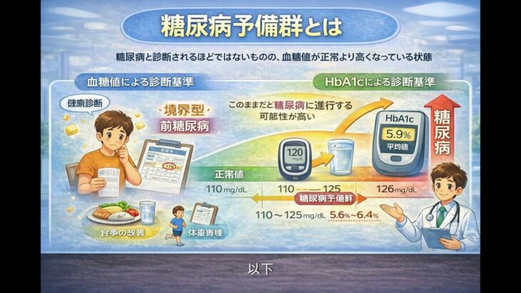 【医師解説　糖尿病】７　糖尿病予備軍とは
