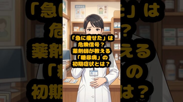 「急に痩せた」は危険信号？薬剤師が教える「糖尿病」の初期症状とは？