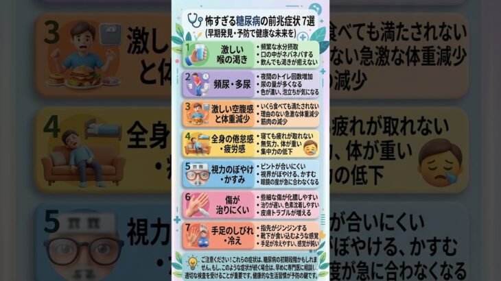 014 怖すぎる糖尿病の前兆症状7選 (早期発見・予防で健康な未来を)