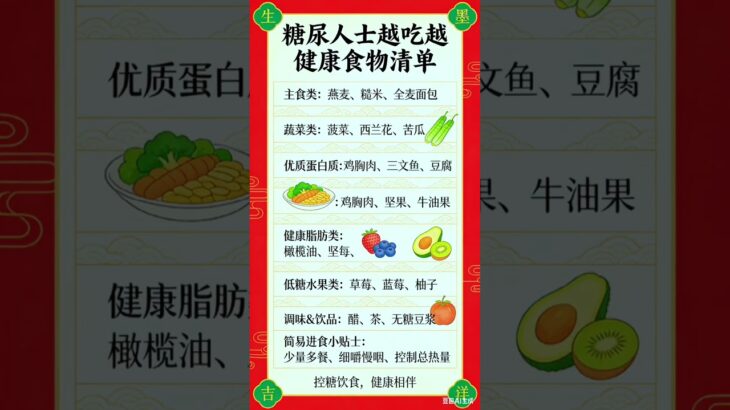糖尿病人仕越吃越健康食物清單  0404（六）0945am