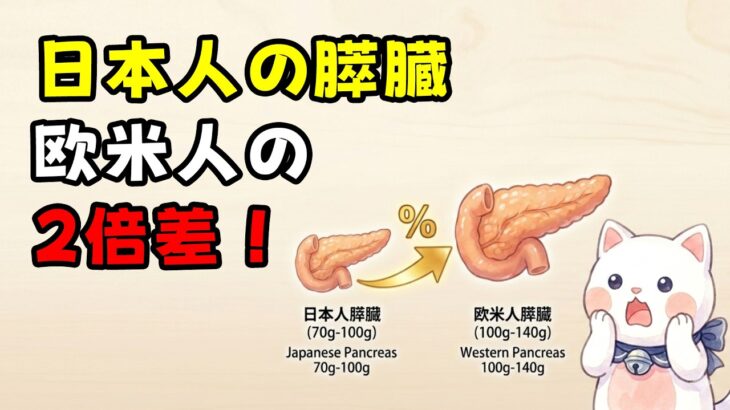 【衝撃事実】膵臓が半分しかない日本人、糖尿病リスクが2倍
