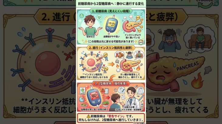【警告】放置すれば糖尿病へ。前糖尿病から2型へ進む「静かな変化」の正体｜すい臓が悲鳴を上げる前に知っておきたい血糖値リセット術