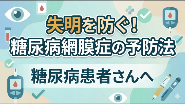 失明を防ぐ！糖尿病網膜症を予防する3つのポイントと眼科受診の目安