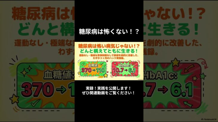 糖尿病は怖くない！？糖尿病になったらまず見てください！3か月で改善した実録を大公開します！