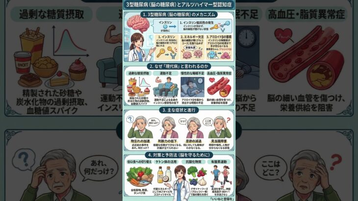 【衝撃】アルツハイマーは「脳の糖尿病」だった？3型糖尿病のメカニズムと、一生ボケないための最強予防法