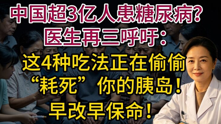 中国超3亿人患糖尿病？医生再三呼吁：这4种吃法正在偷偷“耗死”你的胰岛！早改早保命！【康养人生】#糖尿病 #胰岛健康 #血糖控制 #健康饮食 #代谢科学 #抗衰老 #胰岛素抵抗 #果糖危害 #长寿指南