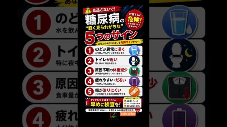 ⚠️ 見逃すと危険！糖尿病の初期サイン5選｜早期発見が命を守る