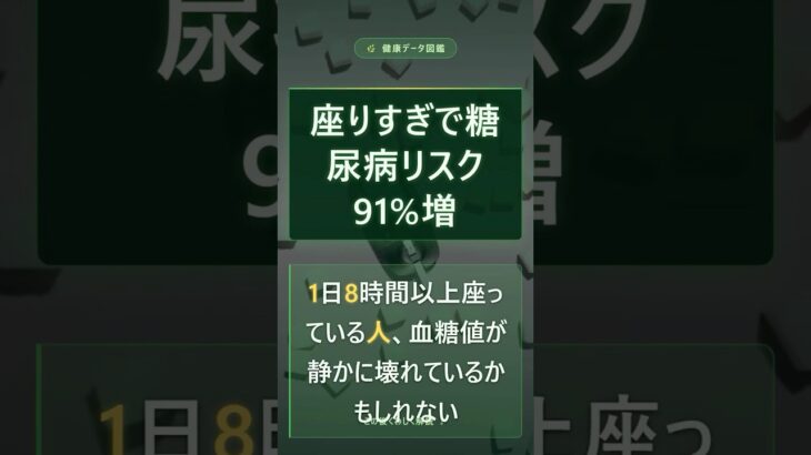 座りすぎで糖尿病リスク91%増 #健康 #豆知識 #Shorts