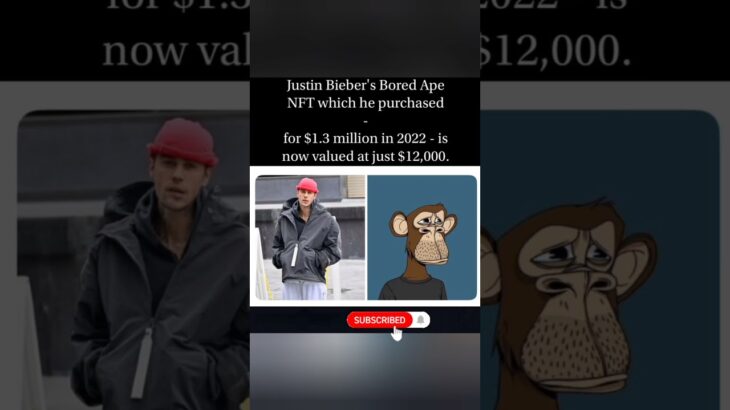Bieber’s $1.3M NFT crash #JustinBieber #NFT #BoredApe #CryptoCrash #NFTLoss #CryptoNews #Web3