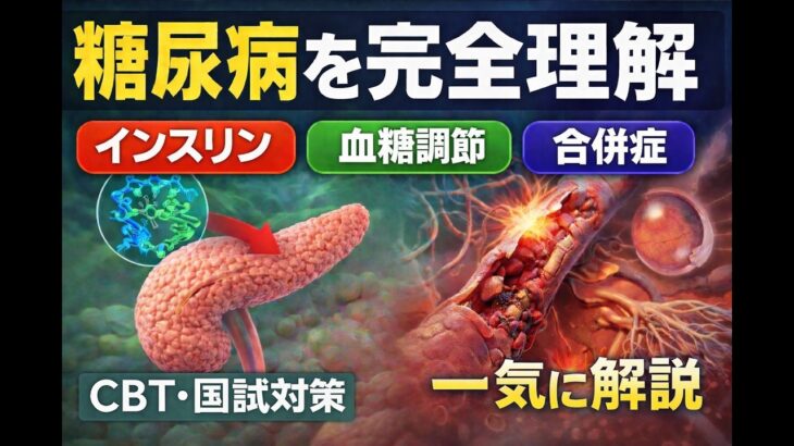 糖尿病とは？インスリンの働き・血糖の仕組み・三大合併症をわかりやすく解説【CBT・看護師国試対策】
