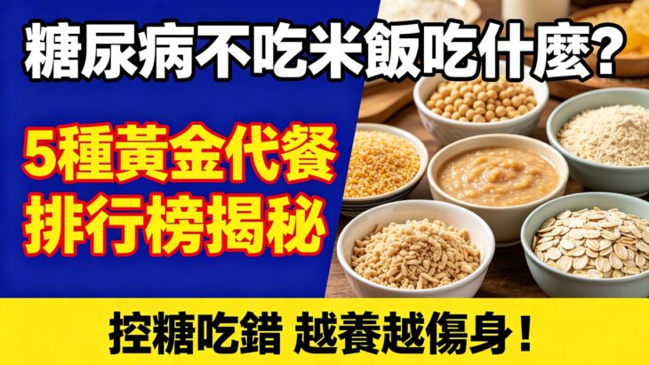 糖尿病不吃米饭吃什么？五种黄金代餐排行榜揭秘#糖尿病#控糖飲食#低GI主食#糖友米飯焦慮#魔芋控糖#藜麥飯#雜豆飯#燕麥粥#鐵棍山藥#糖尿病飲食 #血糖控制#穩血糖#糖尿病代餐#高纖主食#糖尿病食譜