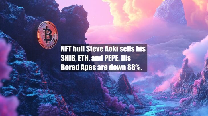 NFT bull Steve Aoki sells his SHIB, ETH, and PEPE. His Bored Apes are down 88%.