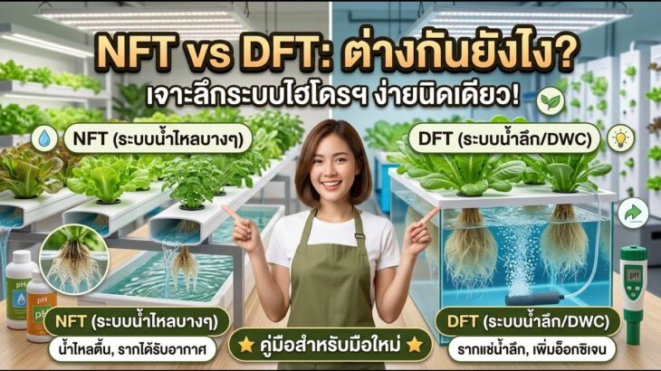 🌱 เปรียบเทียบ NFT vs DFT ระบบปลูกผักไฮโดรโปนิกส์สำหรับมือใหม่