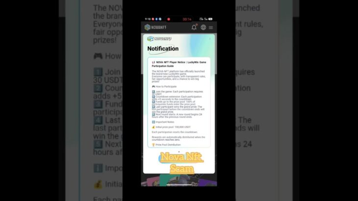 Nova Nft Today Update #reels #viral #shorts #novanft Nova NFT Scam