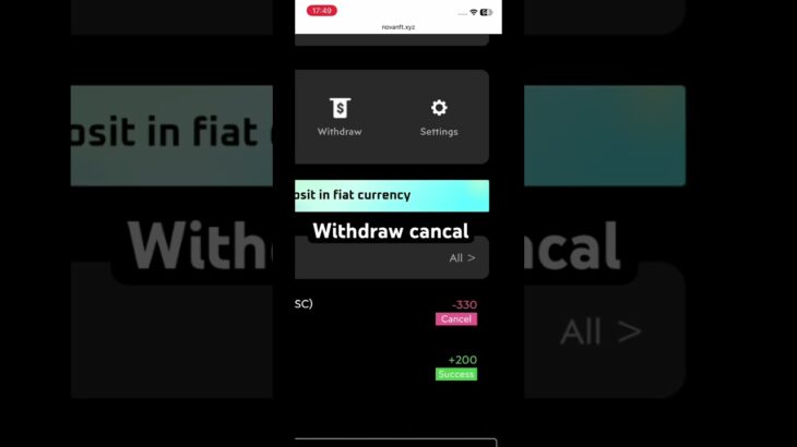 Nova nft Withdraw cancal
