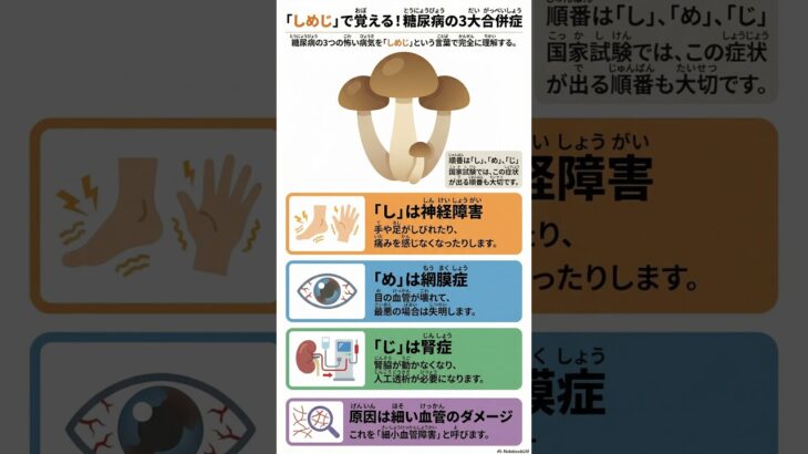 これだけでOK！糖尿病の3大合併症（さんだいかっぺいしょう）を完全マスター