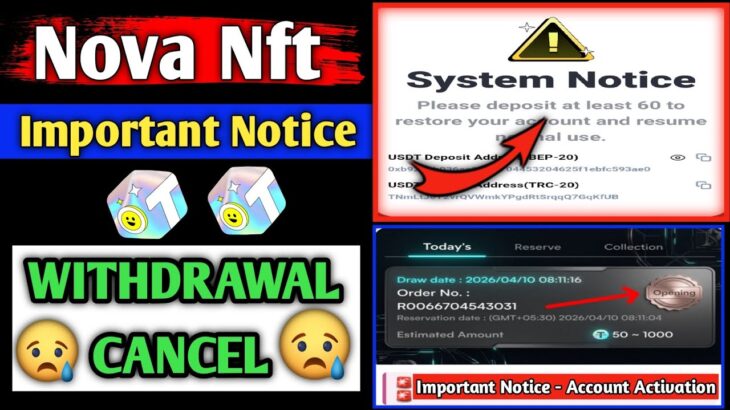Treasure Nft New Update Today  | nova nft | Major System Update | Nova Nft Withdrawal Cancel Update