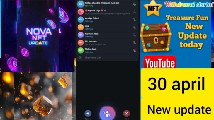 Treasure fun new update today // 30 april Nova nft withdrawal update // Nova nft mitting
