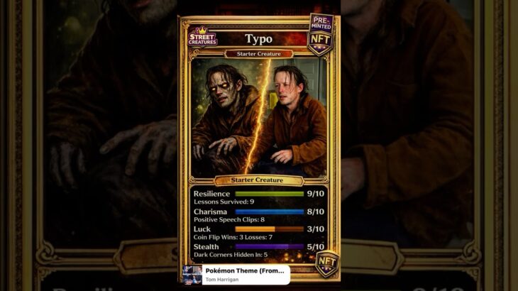 #streetcreatures #nft #philanthropy Starter Card for Street Creature “Typo” aka “Tyler”