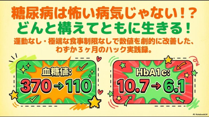 糖尿病は怖くない！？糖尿病になったらまず見てほしい！ある男の驚くべき成功物語！