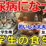 【猫ミーム】「絶対マネするな」大学生で糖尿病になった俺の最悪の食習慣