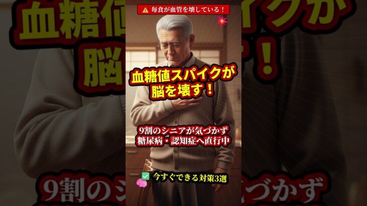 【警告】食後の血糖値スパイクが糖尿病・認知症を引き起こす理由と今すぐできる対策 #シニア健康 #健康習慣 #膝の痛み