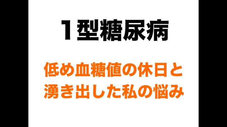 【１型糖尿病】低め血糖値の休日＆湧き出した私の悩み