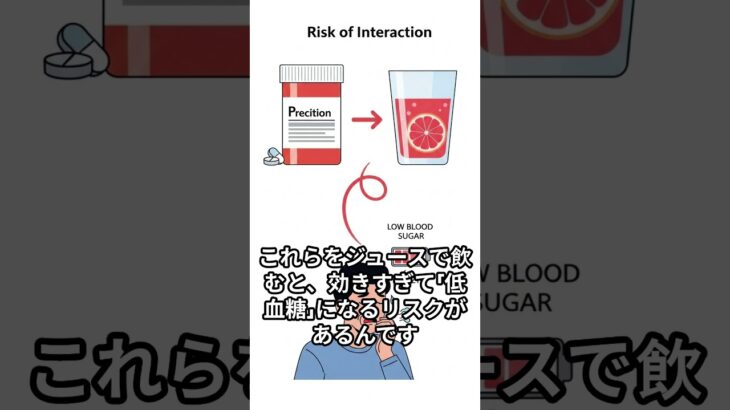 知らなきゃ怖い！その飲み合わせ、低血糖を招くかも？#糖尿病 #服薬指導 #薬剤師の知識 #グレープフルーツ相互作用 #健康知識 #低血糖 #生活習慣病 #豆知識