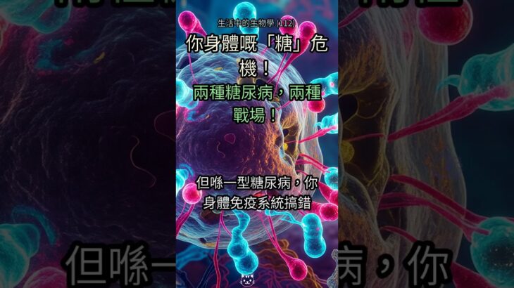 112. 震驚！😱 你以為嘅糖尿病，其實係兩場「隱形戰爭」？細胞門鎖嘅秘密失效！ #糖尿病 #胰島素 #血糖 #健康 #醫學 #身體 #一型糖尿病 #二型糖尿病 #細胞 #病症