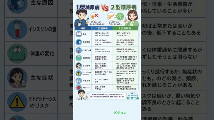 糖尿病1型と2型の違い、知っていますか？