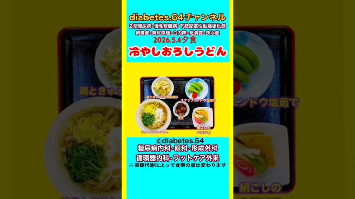 【冷やしおろしうどん】 塩分は1日5g#2型糖尿病#CKD#LEAD#狭心症#白内障#食事療法#自炊記録#提出用画像