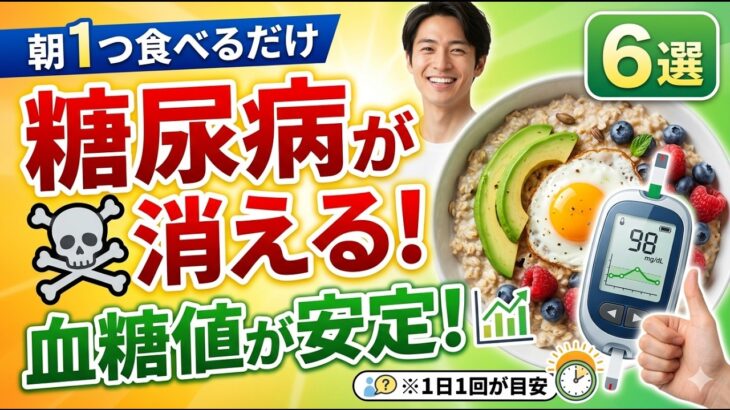 朝1つ食べるだけで血糖値が安定！糖尿病が消える食べ物6選