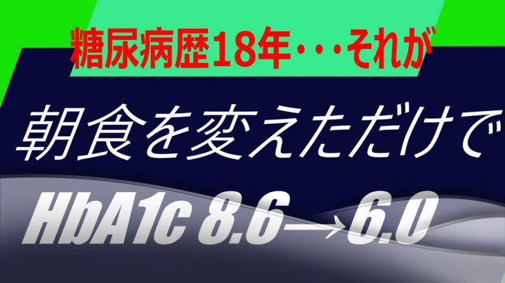 糖尿病歴18年  「朝食を変えただけでHbA1c 8.6→6.0」  18年を遡って見えてきたこと
