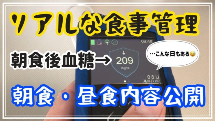 【1型糖尿病】リアルな食事・血糖管理！朝食と昼食内容公開！MiniMedミニメド780G