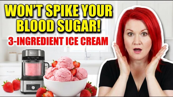 3-Ingredient Healthy Strawberry Ice Cream in the Ninja Creami | Diabetic Dessert Recipe