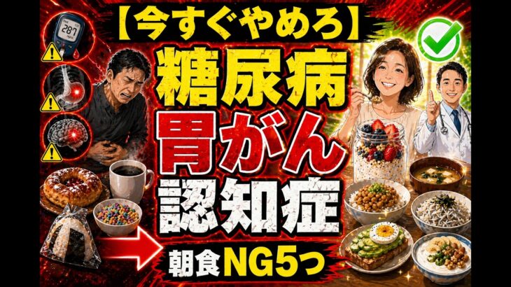 【医者が警告】朝食でやってはいけない5つの行動!糖尿病・胃がん・認知症への一直線