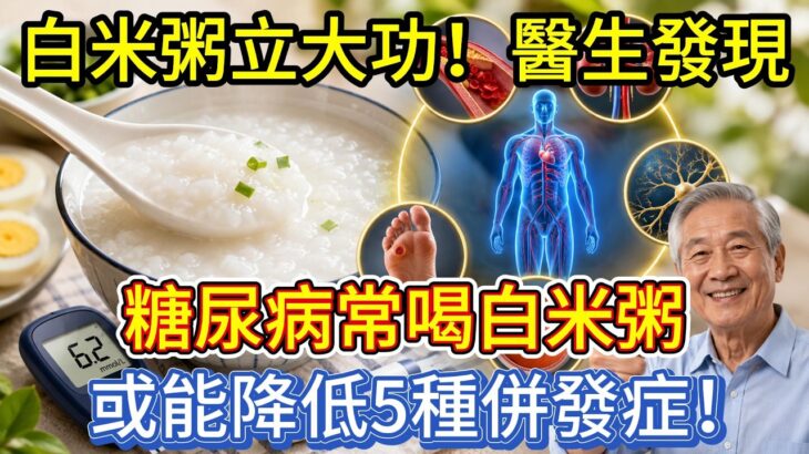 白米粥立大功！醫生發現：糖尿病常喝白米粥，或能降低5種併發症！
