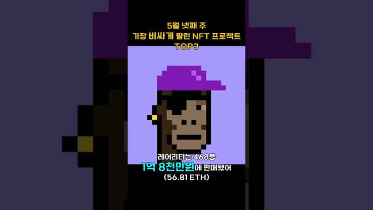 5월 넷째 주 가장 비싸게 팔린 NFT 프로젝트 TOP3 #Shorts, #쇼츠