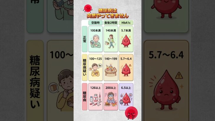 糖尿病は突然やってきません                                 #糖尿病 #血糖値 #HbA1c
