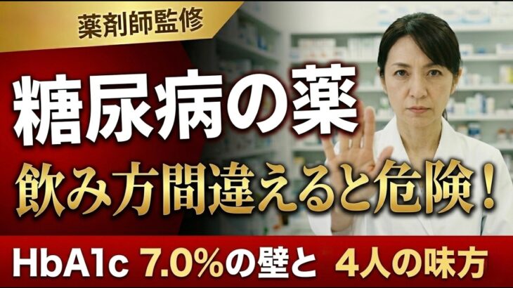 【絶対NG】糖尿病の薬の危険な飲み方！シニアのHbA1cを安全に下げる4つのルール【薬剤師が解説】