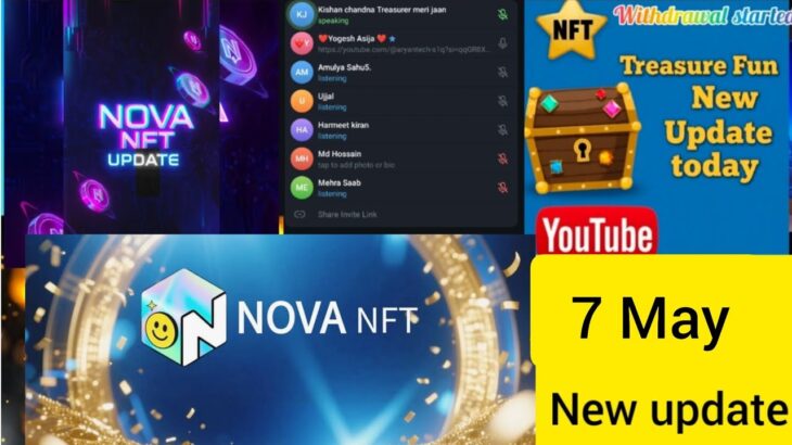 Nova Nft new withdrawal update today || treasure nft fun  7 May new withdrawal notification update 😕