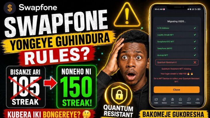 SWAPFONE WITHDRAWAL 💥 QUANTUM RESISTANT NFT YAVUYE KURI 105 IGERA KURI 150 USDS FUTURE💥