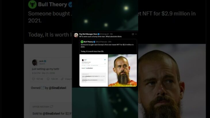 Seseorang dulu membeli NFT twit pertama jack Dorsey senilai 50 milliar rupiah pada 2021…