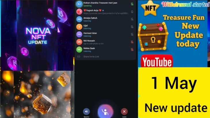 Treasure fun new update today // 01 May Nova nft withdrawal update /today important update Nova nft
