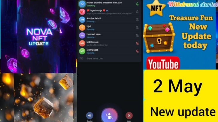 Treasure fun new update today //02 May Nova nft withdrawal update // today important update Nova nft