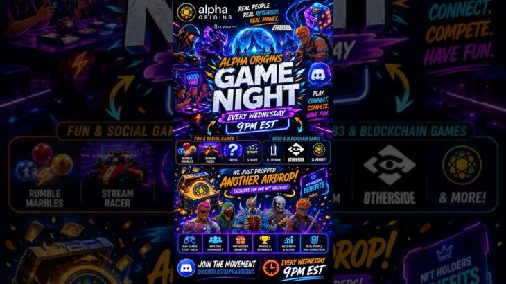 We Just DROPPED Another NFT Airdrop! 🎁 | Alpha Origins Game Night Every Wednesday!