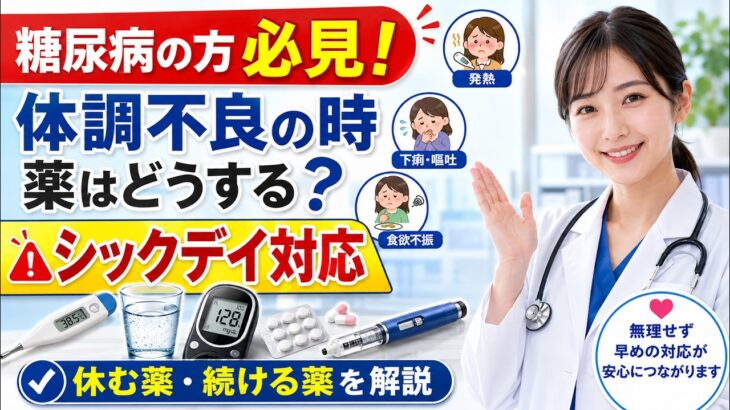 糖尿病の人が体調不良の時に絶対やってはいけない薬の使い方｜シックデイ対応を医師が解説