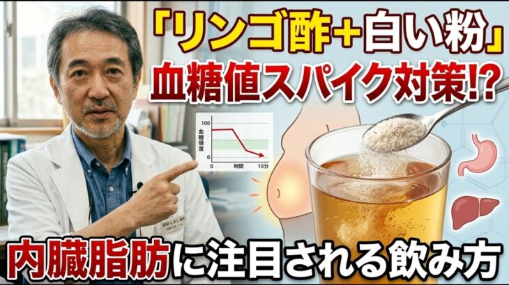 【糖尿病医が警告】リンゴ酢ダイエットで痩せる？「ある白い粉」で血糖値スパイクと内臓脂肪に変化